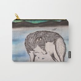 Lisa Alavi | Northern Lights & "I Wolves You" Nights Carry-All Pouch