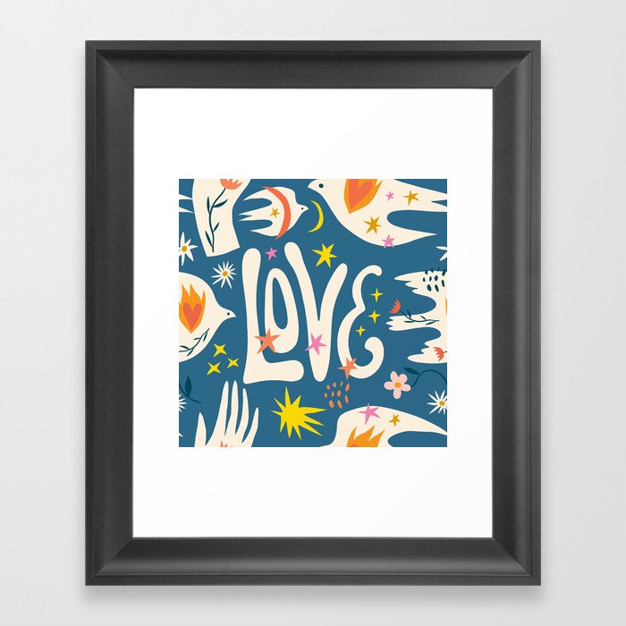 Love and Peace Doves Framed Art Print