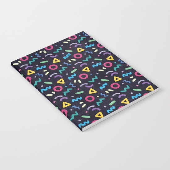 Black Memphis Pattern Notebook