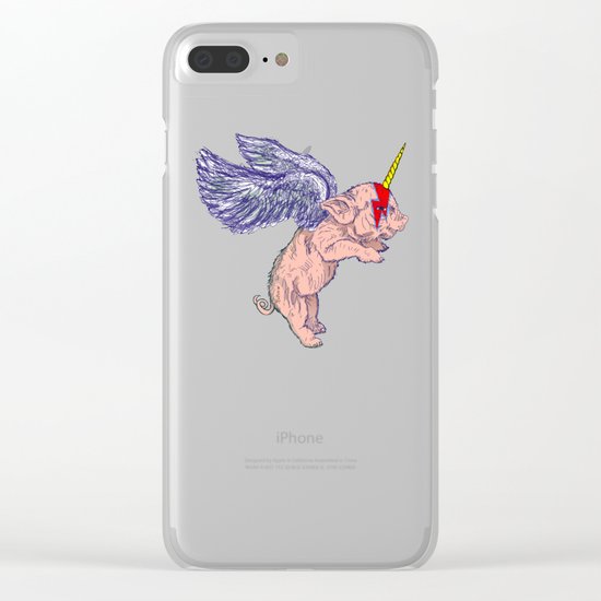 Super Unicorn Piglet Clear iPhone Case
