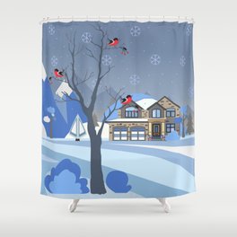 Winter in Mountains Shower Curtain