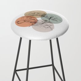 contemporary neutral color flowers with hairs design Bar Stool