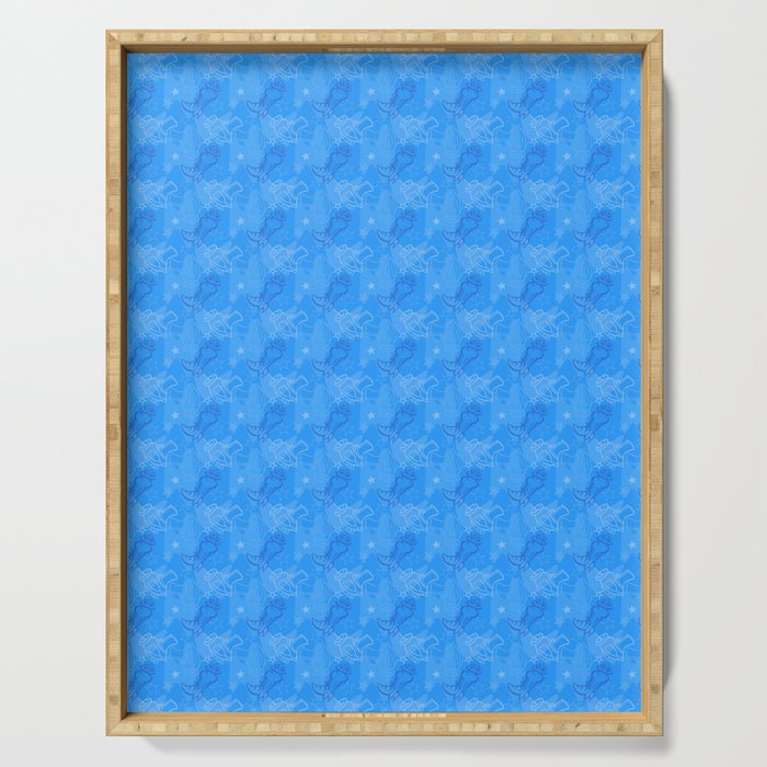 children's pattern-pantone color-solid color-blue Serving Tray