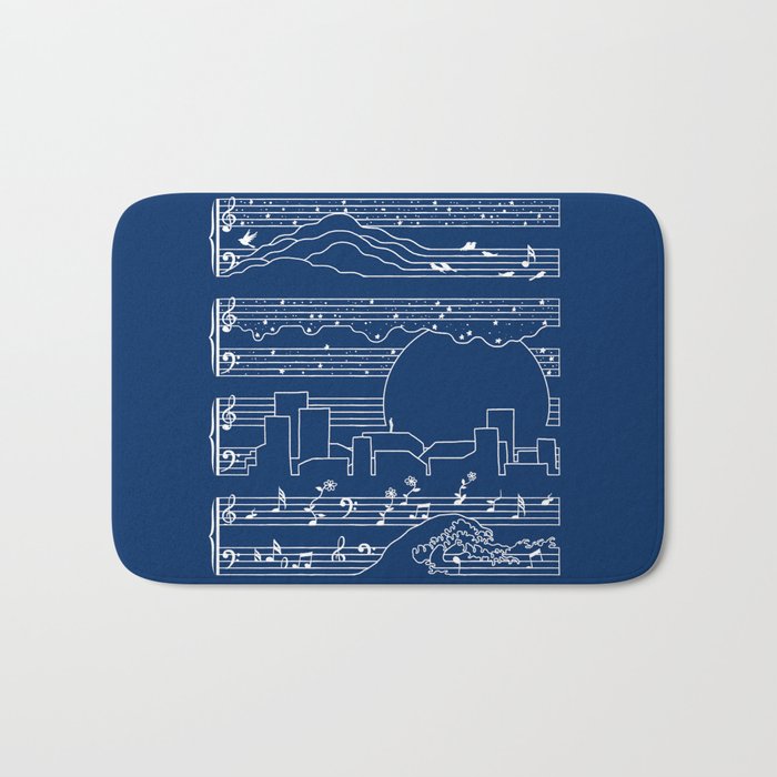 The Moonlight Sonata Blue Bath Mat