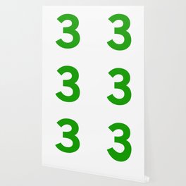 Number 3 (Green & White) Wallpaper