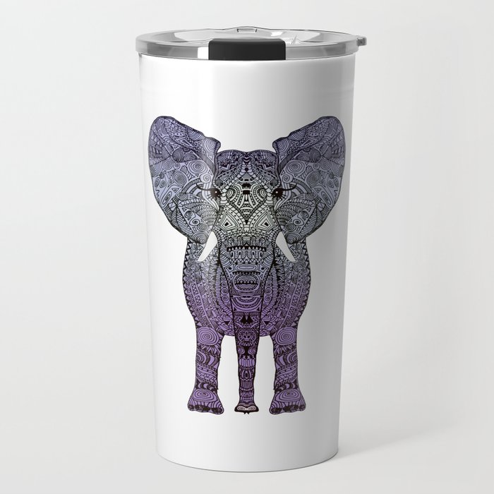 PURPLE ELEPHANT ON DOTS Travel Mug