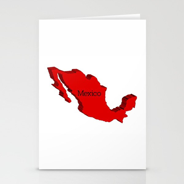 Mexico 3D Map Stationery Cards