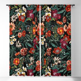 Marijuana and Floral Pattern Blackout Curtain