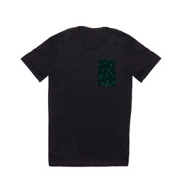 Spiderwebs - Turquoise on black T Shirt