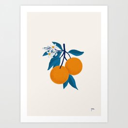 Orange Tree Branch Art Print