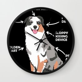 Anatomy Of An Australian Shepherd Sweet Dogs Wall Clock