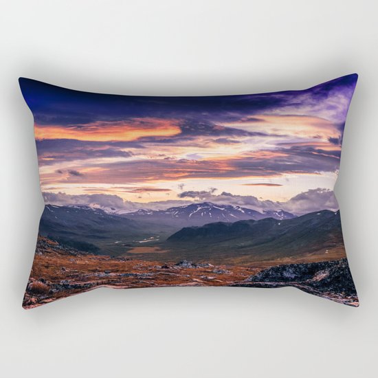 Cloud Covered Mountains Rectangular Pillow