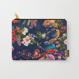 FLORAL AND BIRDS XII Carry-All Pouch | Home, Pattern, Watercolor, Birds, Repeat, Vintage, Painting, Curated, Digital, Botanical 