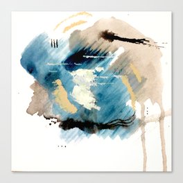 You are an Ocean - abstract India Ink & Acrylic in blue, gray, brown, black and white Canvas Print