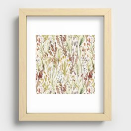 Watercolor Wildflowers and Weeds Recessed Framed Print
