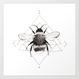 Minimalist Bee in the Garden Art Print