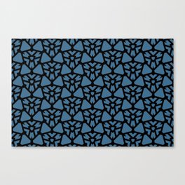 Black and Blue Diamond Shape Tile Pattern Pairs DE 2022 Trending Color Big Sur Blue Jade DET577 Canvas Print