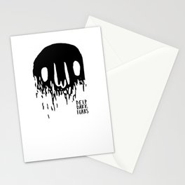 Disappearing Face - Black Stationery Cards