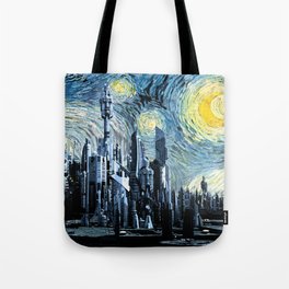 Starry Night Over Atlantis Tote Bag