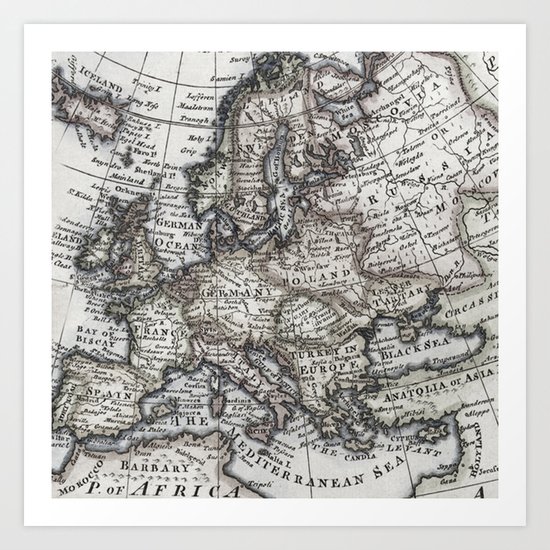 Old World Map Art Print
