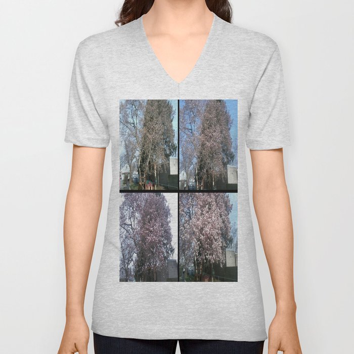 Tree Blossoms V Neck T Shirt