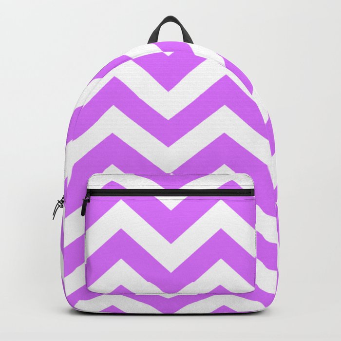 Heliotrope - violet color -  Zigzag Chevron Pattern Backpack