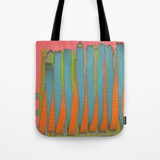 Fabulous Lights on Boulevard Glass Buildings Tote Bag