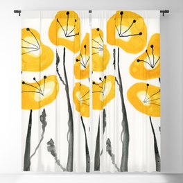 Yellow Poppies Blackout Curtain