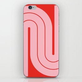 Retro Geometric Double Arch Gradated Design Pink and Red iPhone Skin