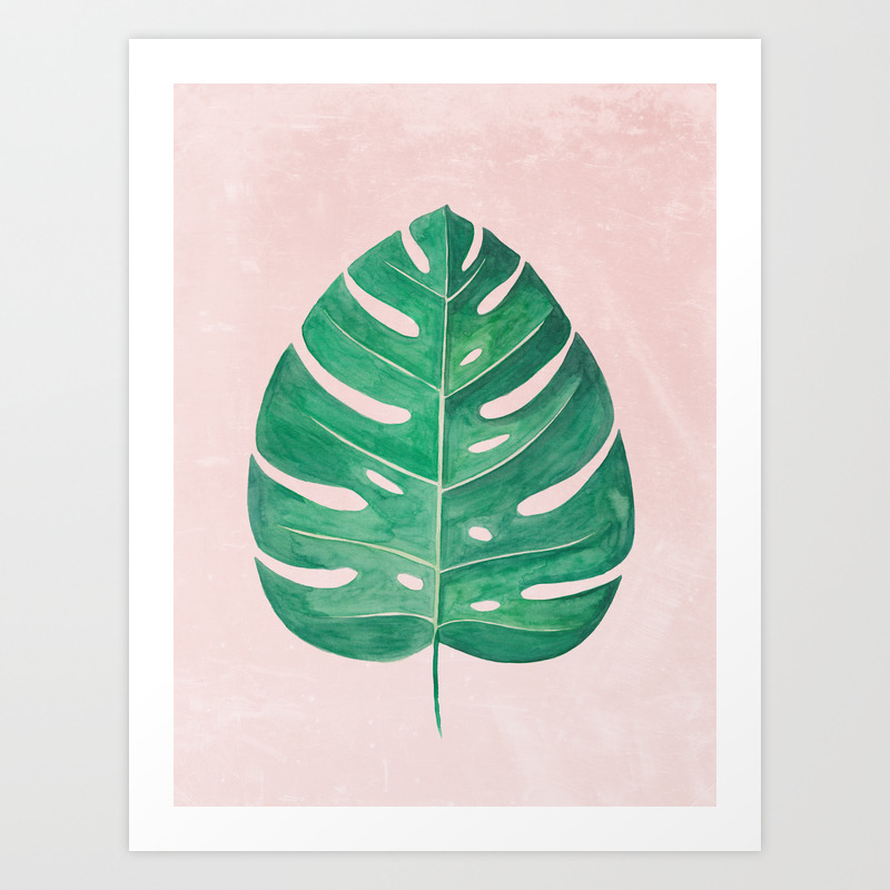 Monstera Leaf 1 Watercolor Painting Art Print By Ccartstudio