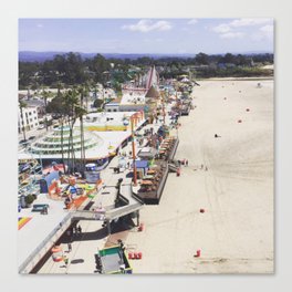 Santa Cruz Boardwalks Aerial View Canvas Print