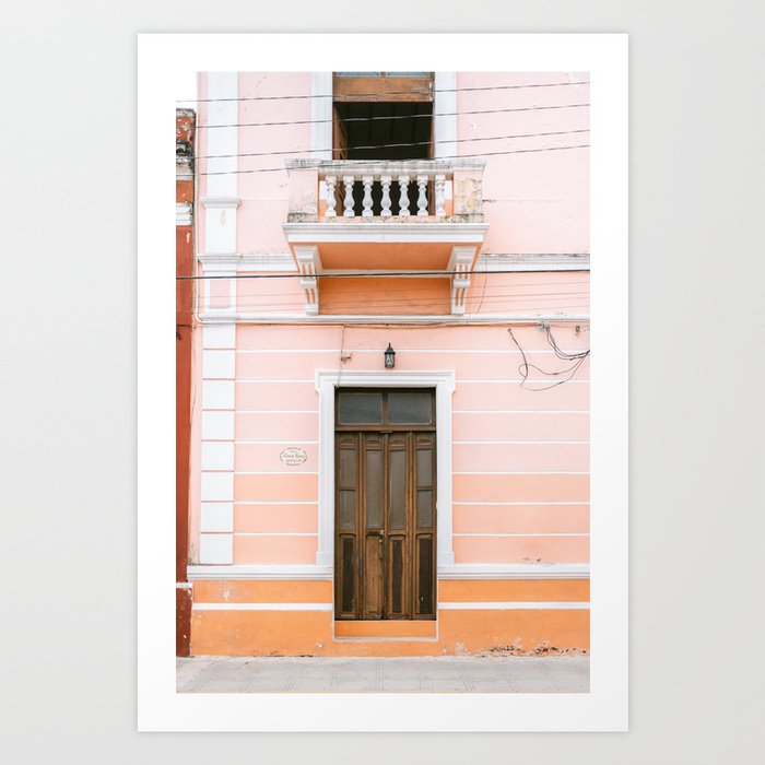 The Merida door | Mexico travel photography | Pastel wanderlust Art Print