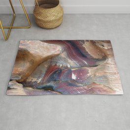 Colorful Sandstone Rock Face Texture Rug