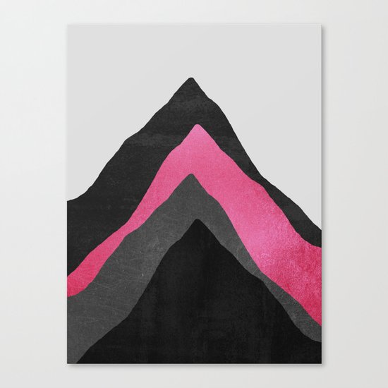 Four Mountains / Pink Canvas Print