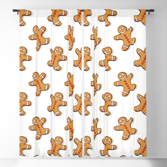 Gingerbread Man Pattern Blackout Curtain