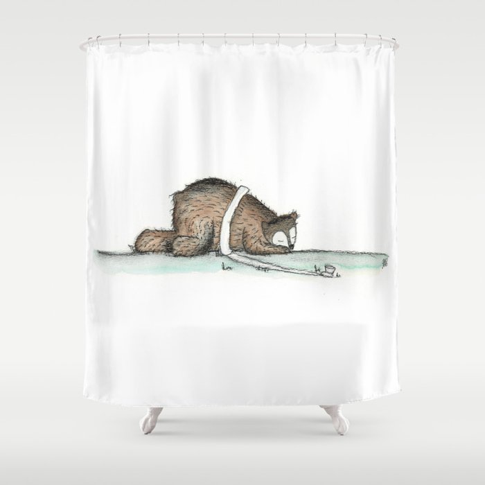 Cute Bear Asleep Dreams Shower Curtain