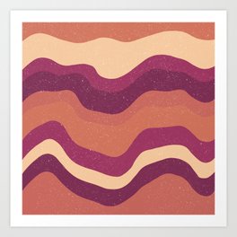 Modern Boho Waves - Terracotta Palette Art Print