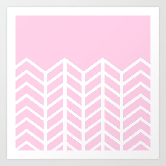 LACE CHEVRON (PINK) Art Print