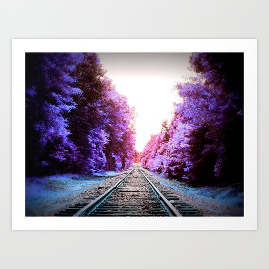 Train Tracks Bright Art Print