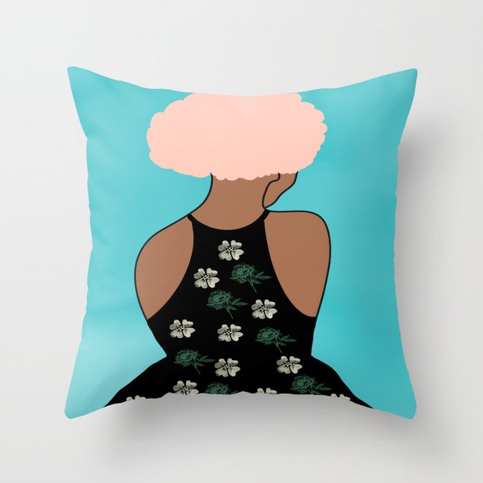 Woman At The Meadow 35 Throw Pillow