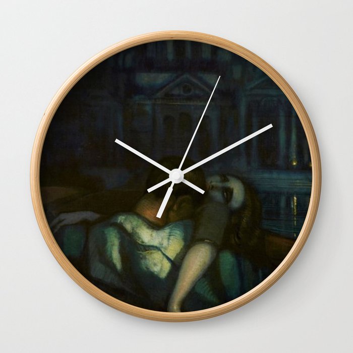 Passion, Venice Canals portrait painting by Federico Beltran Masses Wall Clock