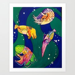 Cephalopods! Art Print