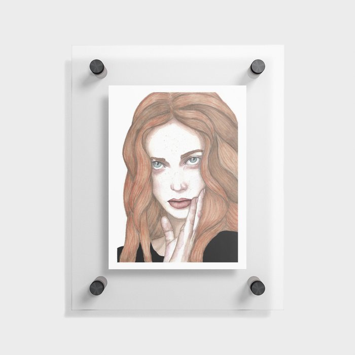 Redhead Girl Floating Acrylic Print