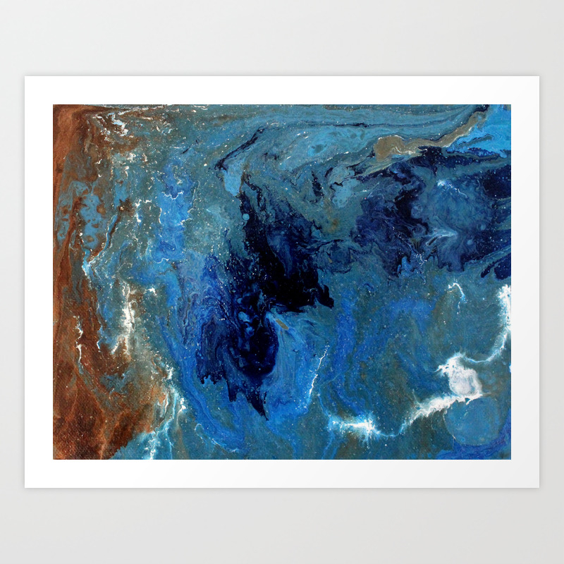 Copper Sands Against Deep Blue Sea Art Print By Meganleverart Society6