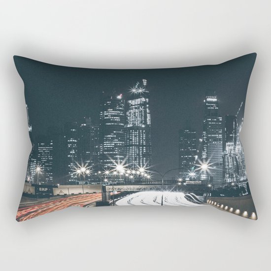 Night city long exposure Rectangular Pillow