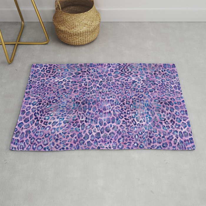 Purple Leopard Print Rug