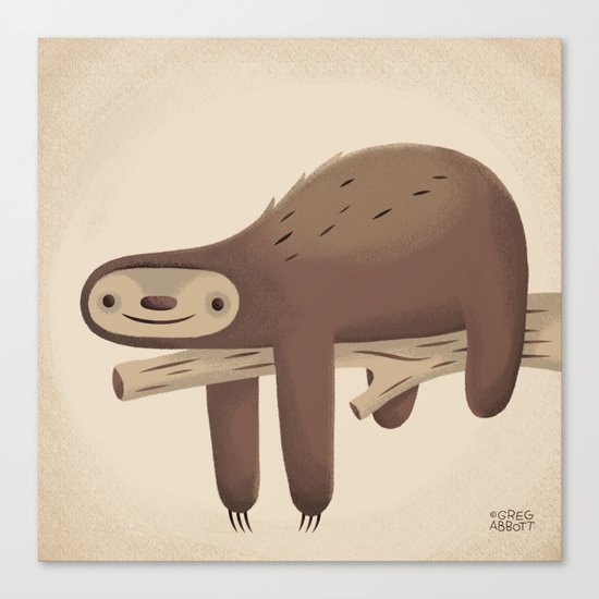 All in Good Time (Sloth) Canvas Print
