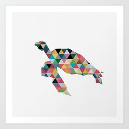 Colorful Geometric Turtle Art Print