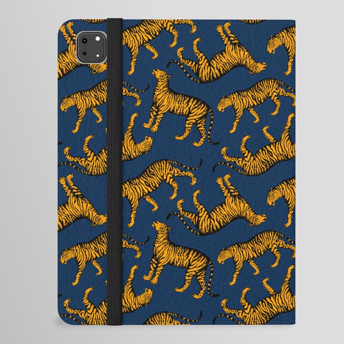 Tigers (Navy Blue and Marigold) iPad Folio Case