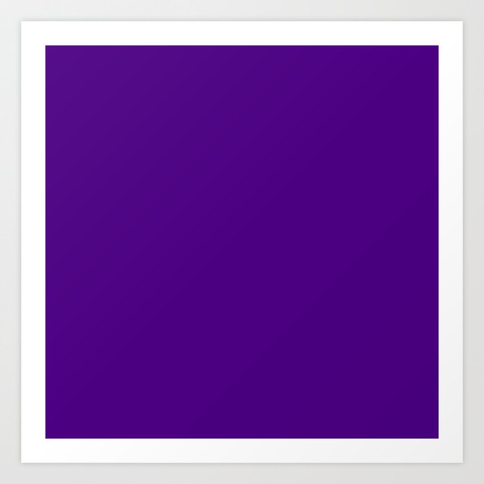 Solid Bright Purple Indigo Color Art Print By Podartist Society6